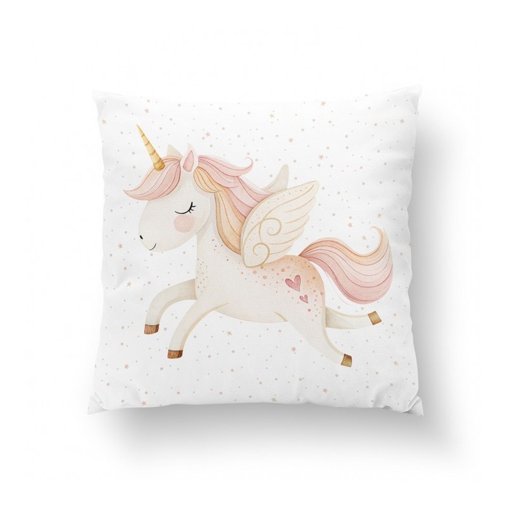 Material textil, Panou de bumbac 38x38 cm Regatul pastel Unicorn, bumbac 100%