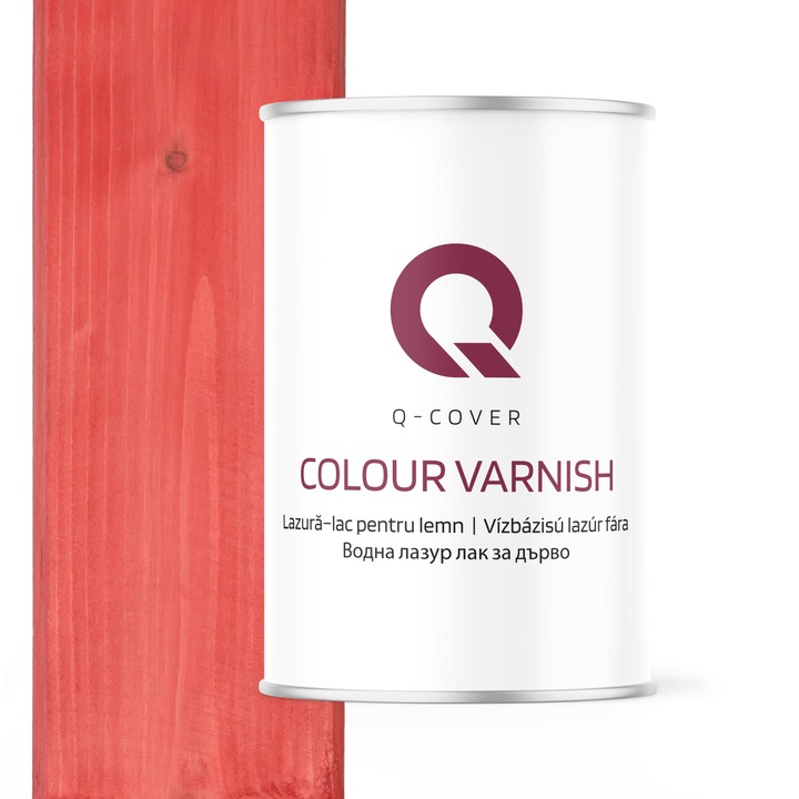 Lac pentru lemn, Q-COVER, Roz 3027, 1L, satinata