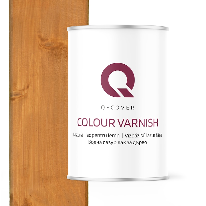 Lazură pentru lemn, Q-Cover, Stejar D030, semimat, 1L