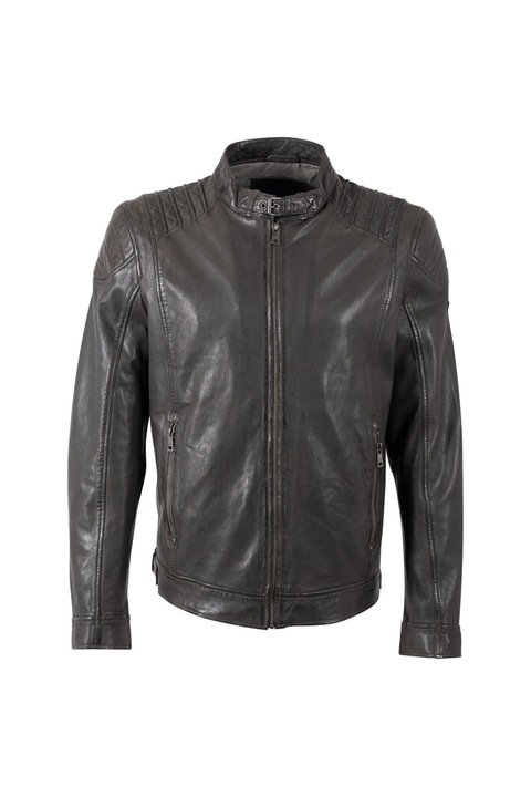 Мъжко кожено яке Mauritius Anthracite MMKrossy, Антрацитно сиво