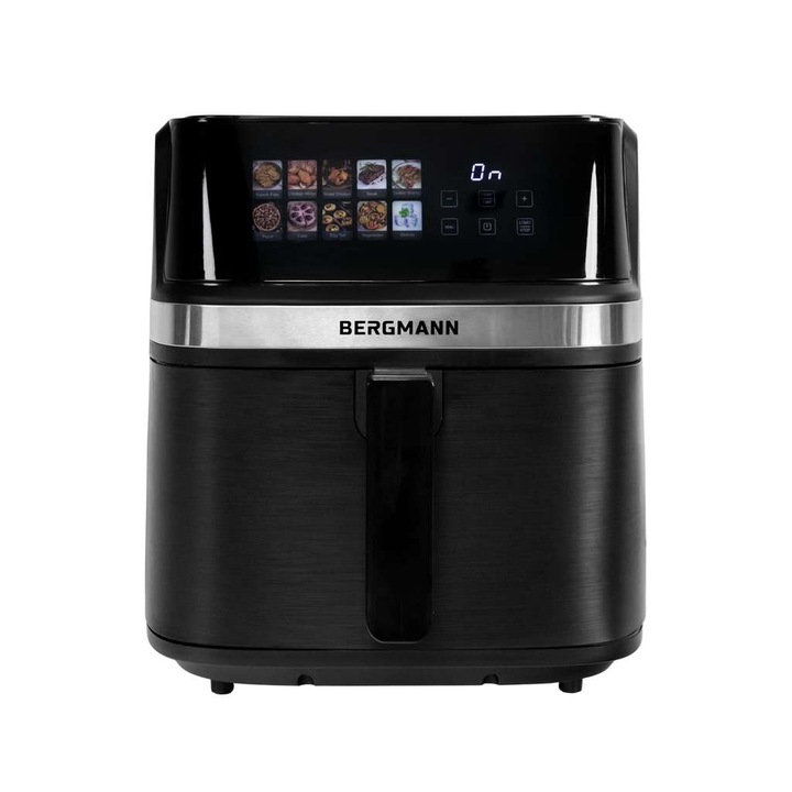 Friteuza cu aer cald BERGMANN YI 8L, 1700W, 14 programe, negru, 31x31cm