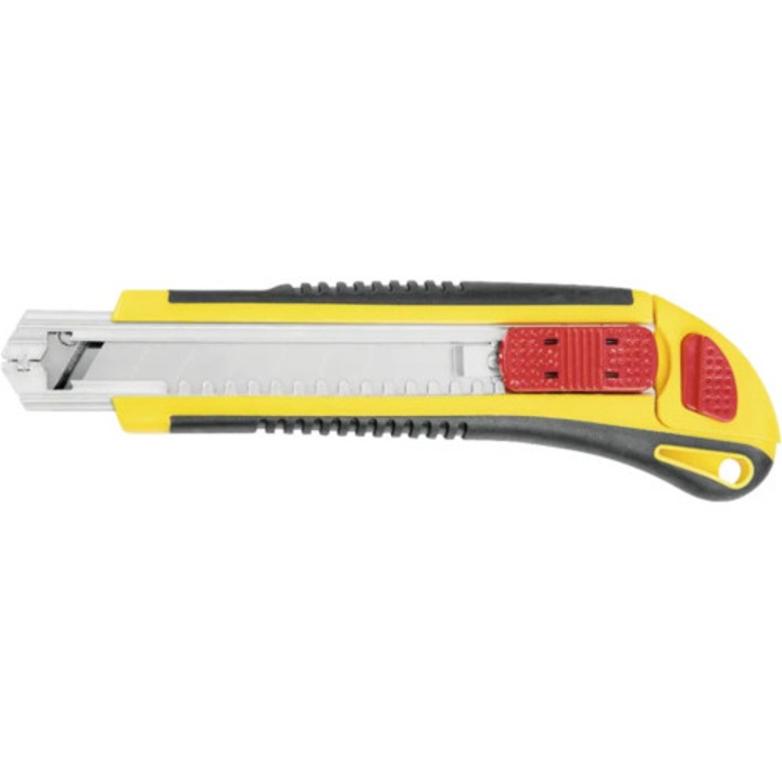 Cutter Topex, 18mm, sina metalica, 3 lame de rezervă, plastic