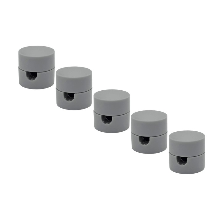 Set Clipsuri pin de Tavan si Perete, 5 buc, Ø 20 mm Pentru Detensionare Cabluri, Finisaj gri ORION