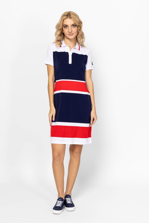 Heavy Tools, Rochie-camasa scurta Vecra, Alb/Rosu vermillion/Bleumarin