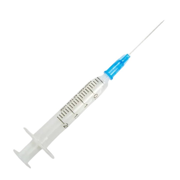 Seringă 2 ml cu ac G23, plastic, 2 componente, ambalare individuală