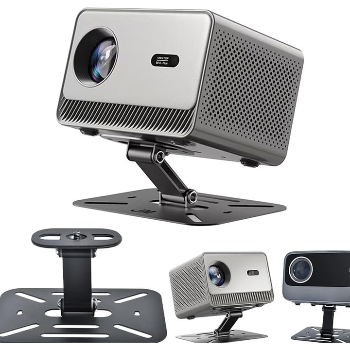 Catekro Projektor tartó, 360°-ban állítható, Fekete - Falra/Mennyezetre/Asztalra szerelhető