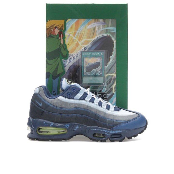 Маратонки Nike Air Max 95 "Yu-Gi-Oh! Joey", сини, велур, естествена кожа, 44 EU, комплект с промоционална карта