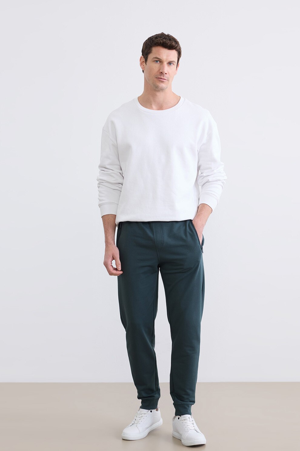 LC WAIKIKI, Pantaloni cu buzunare laterale cu fermoar, Albastru petrol, XL