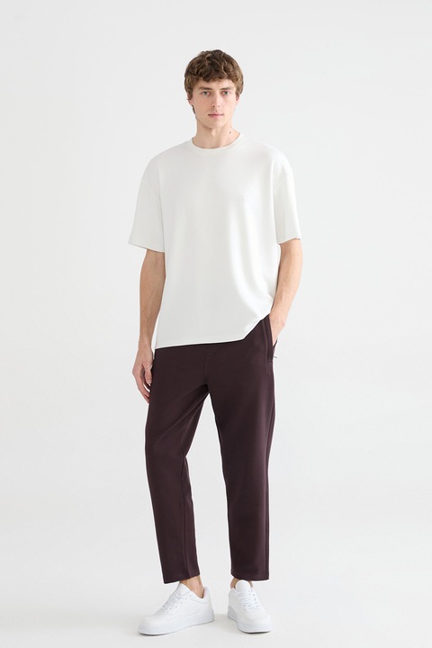 LC WAIKIKI, Pantaloni de trening cu snur interior si model uni, Violet pruna