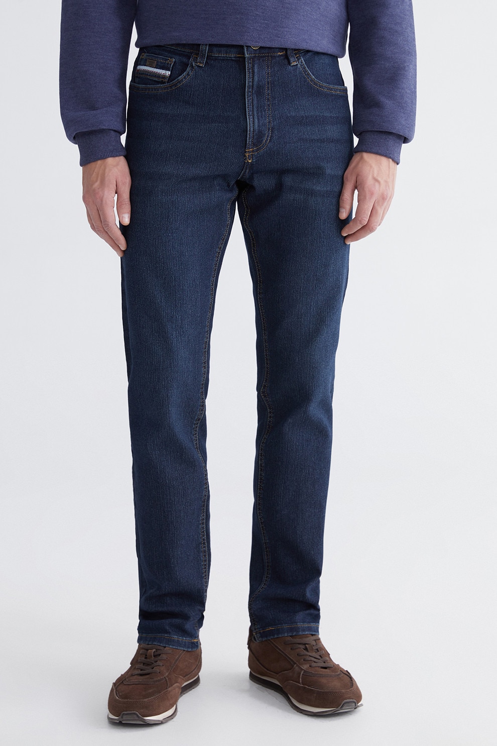 LC WAIKIKI, Blugi slim-fit cu talie medie, Albastru inchis, 32