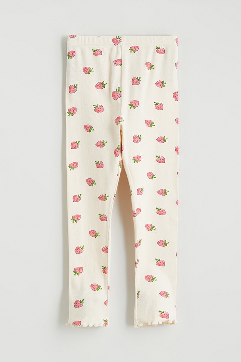 LC WAIKIKI, Colanti din bumbac cu model capsune, Crem