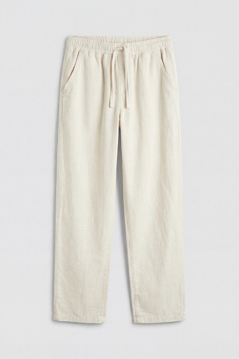 LC WAIKIKI, Pantaloni uni din bumbac, Alb fildes