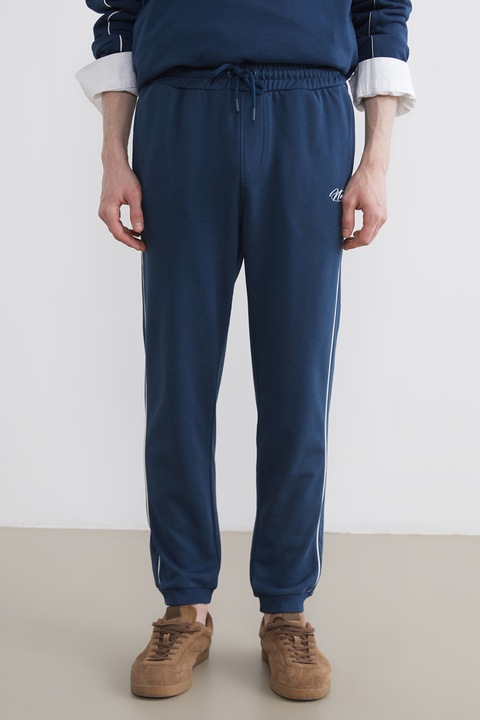 LC WAIKIKI, Pantaloni de trening cu text, Albastru petrol