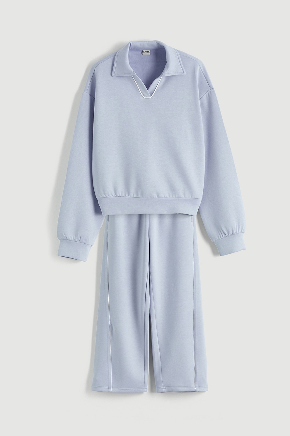 LC WAIKIKI, Costum sport cu croiala lejera si dungi contrastante, Albastru pastel, 152-158 CM