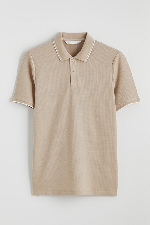 LC WAIKIKI, Tricou polo din amestec de bumbac, Maro deschis, M