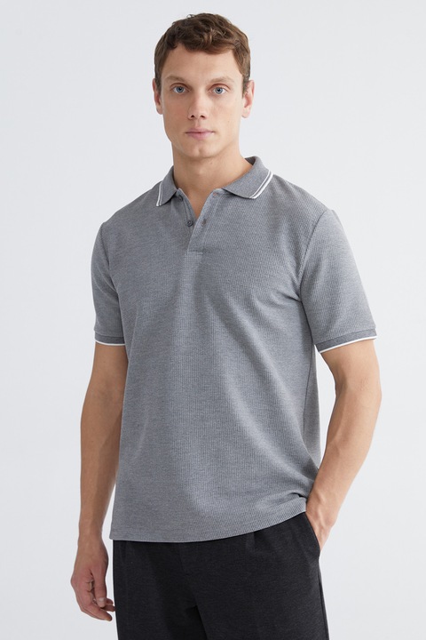 LC WAIKIKI, Tricou polo din amestec de bumbac, Gri