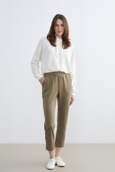 LC WAIKIKI, Pantaloni cu talie elastica, Kaki