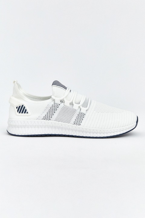 LC WAIKIKI, Pantofi sport slip-on din plasa, Alb/Bleumarin