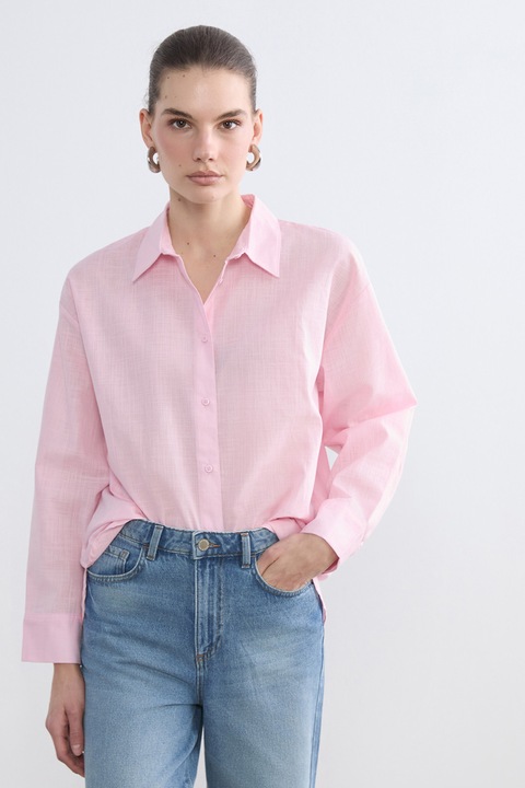 LC WAIKIKI, Camasa cu maneci lungi, Roz pastel, S