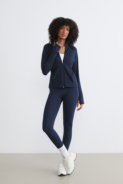 LC WAIKIKI, Bluza de trening cu fente pentru degete, Albastru ultramarin, M