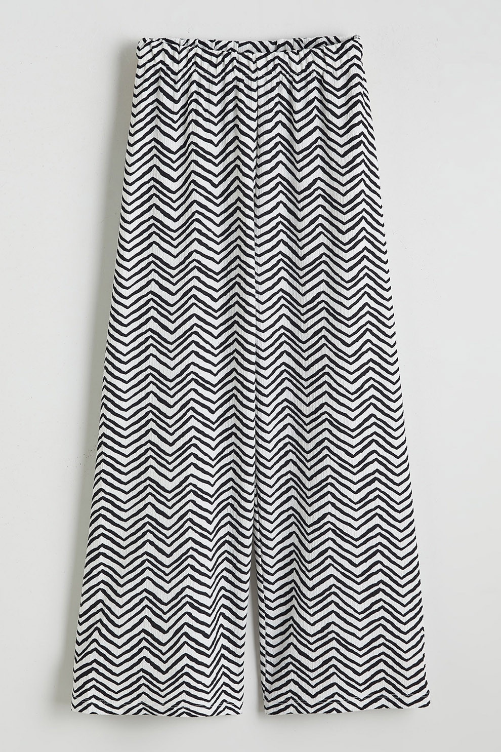 LC WAIKIKI, Pantaloni relaxed fit cu dungi, Alb, Negru, 152-158 CM