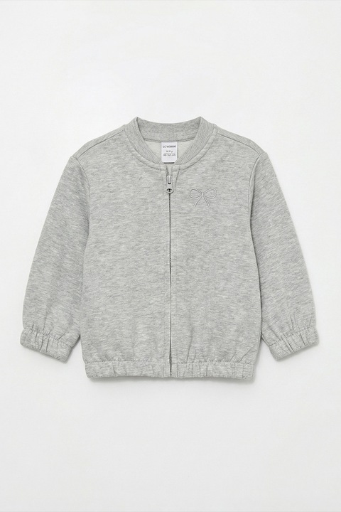 LC WAIKIKI, Bluza de trening regular fit cu model uni, Gri melange