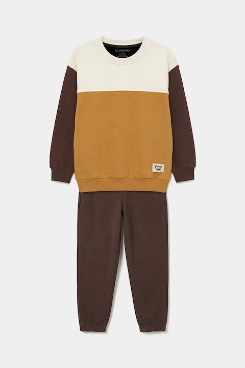 LC WAIKIKI, Trening cu model colorblock, Maro inchis/Maro scortisoara/Bej deschis