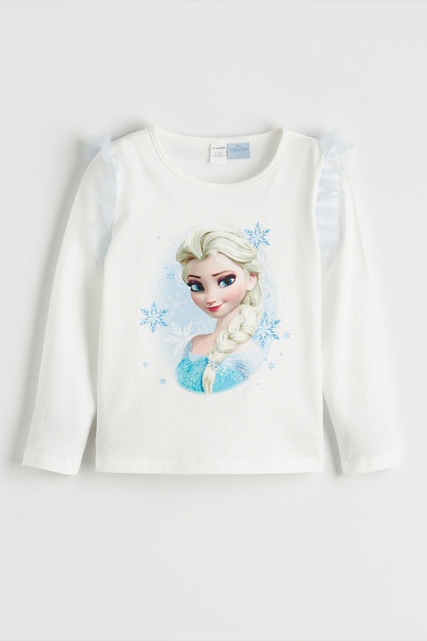 LC WAIKIKI, Bluza de trening cu imprimeu cu Elsa, Albastru aquamarin/Alb optic/Albastru glaciar, 80-92 CM