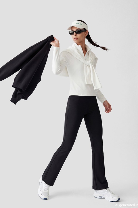 LC WAIKIKI, Colanti evazati cu talie inalta, Gri antracit, M