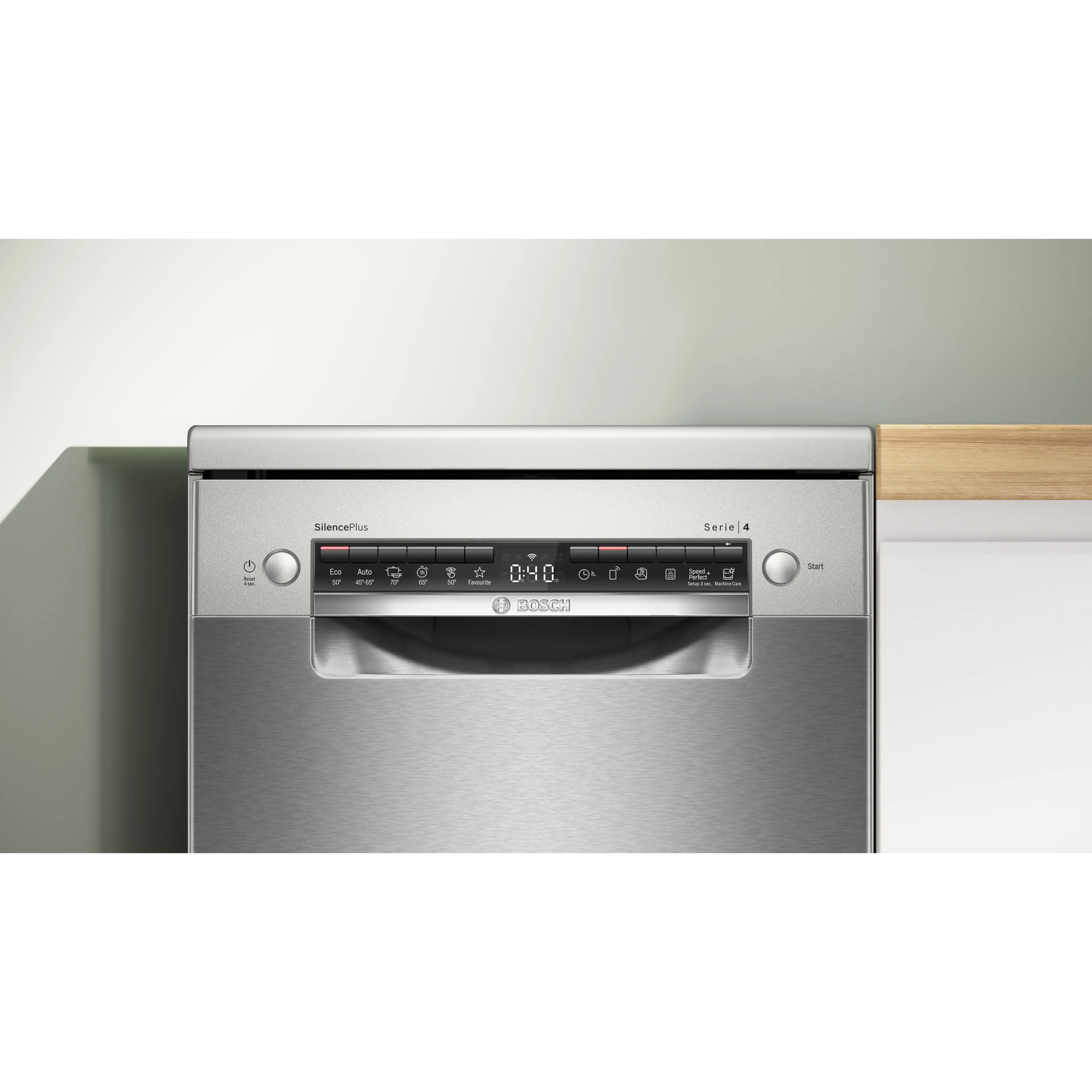 Masina de spalat vase Bosch SPS4EMI17E, 10 seturi, 6 programe, EfficientDry, EcoSilence Drive, Home Connect, DosageAssist, Clasa B, 45 cm, Inox.