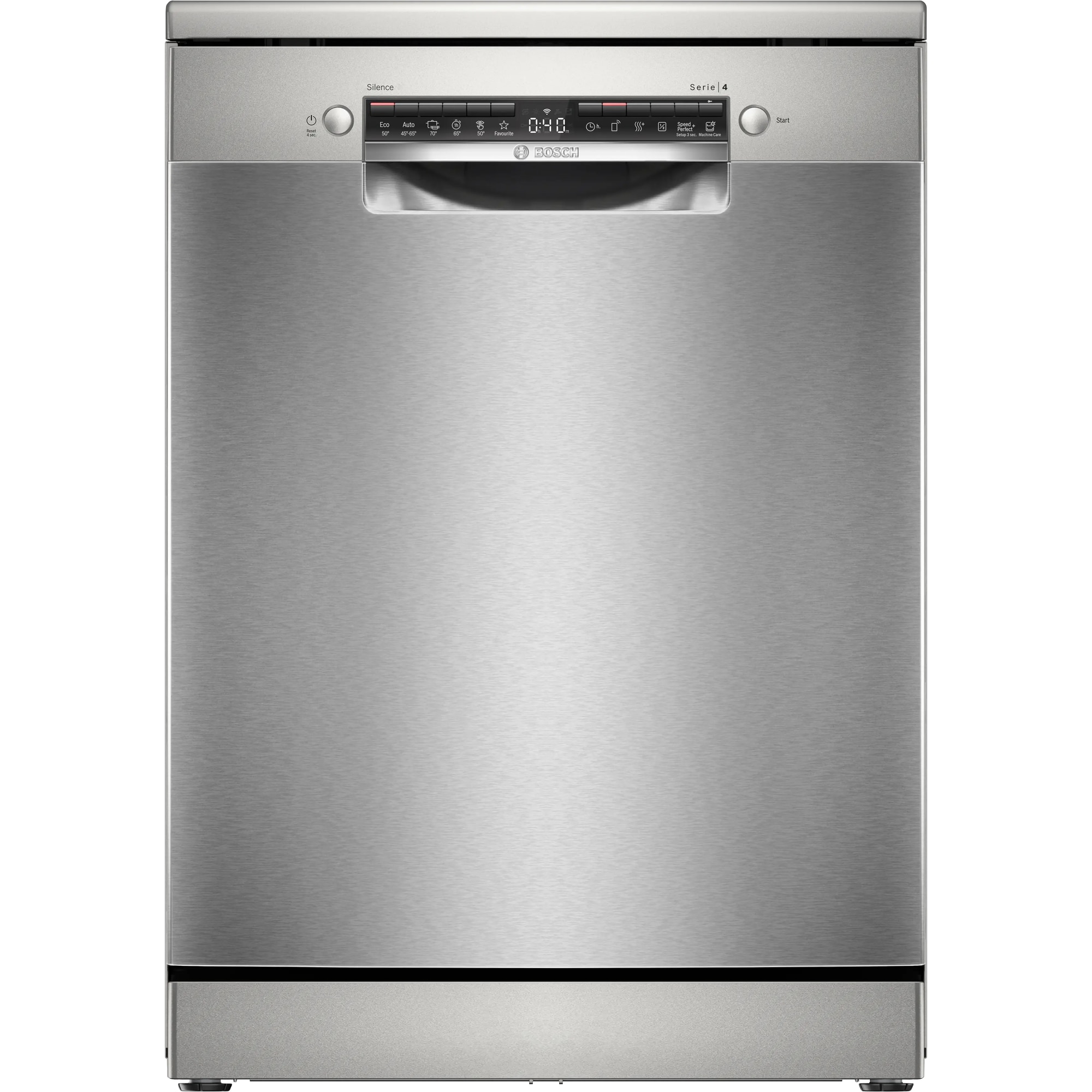 Masina de spalat vase independenta Bosch Serie 4 SMS4HVI21E, 60cm, 2400W, Clasa C, 14 seturi, 6 programe, Argintiu