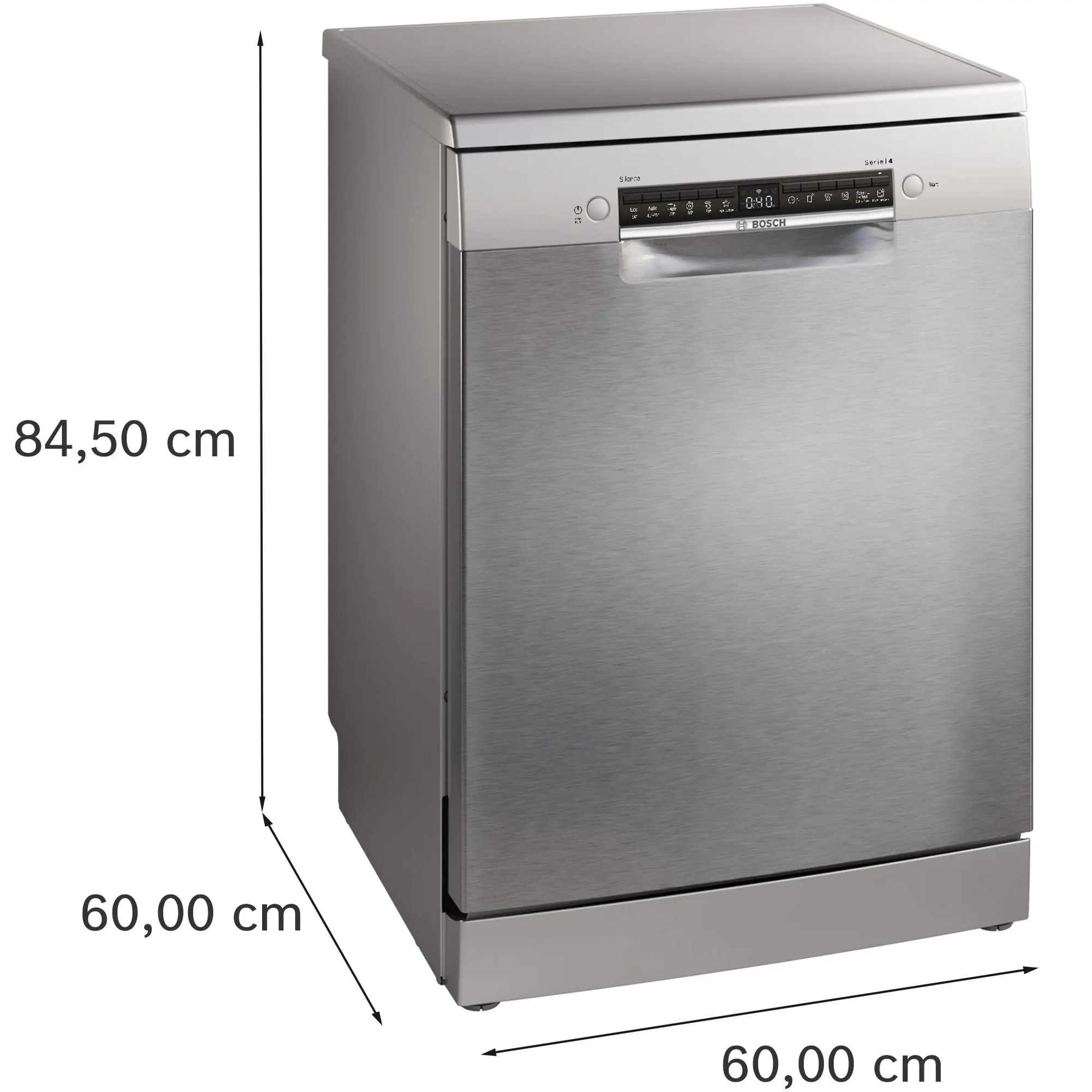 Masina de spalat vase independenta Bosch Serie 4 SMS4HVI21E, 60cm, 2400W, Clasa C, 14 seturi, 6 programe, Argintiu