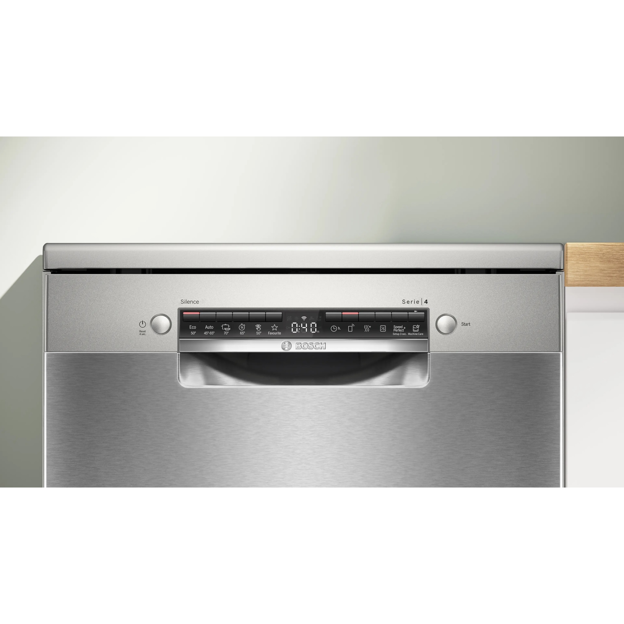 Masina de spalat vase independenta Bosch Serie 4 SMS4HVI21E, 60cm, 2400W, Clasa C, 14 seturi, 6 programe, Argintiu