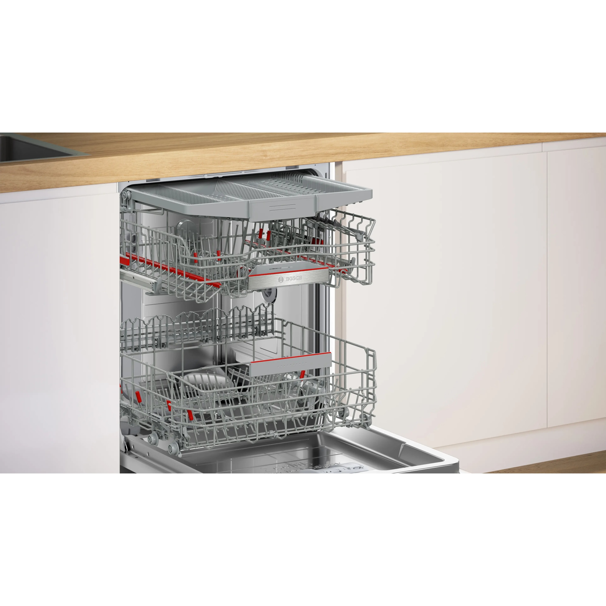 Masina de spalat vase incorporabila Bosch SMH6ZCX24E, 14 seturi, ExtraDry, Home Connect, Hygiene Plus, Silence Pro, EcoSilence Drive, DosageAssist, Touch control, Status light, Clasa B, 60 cm.