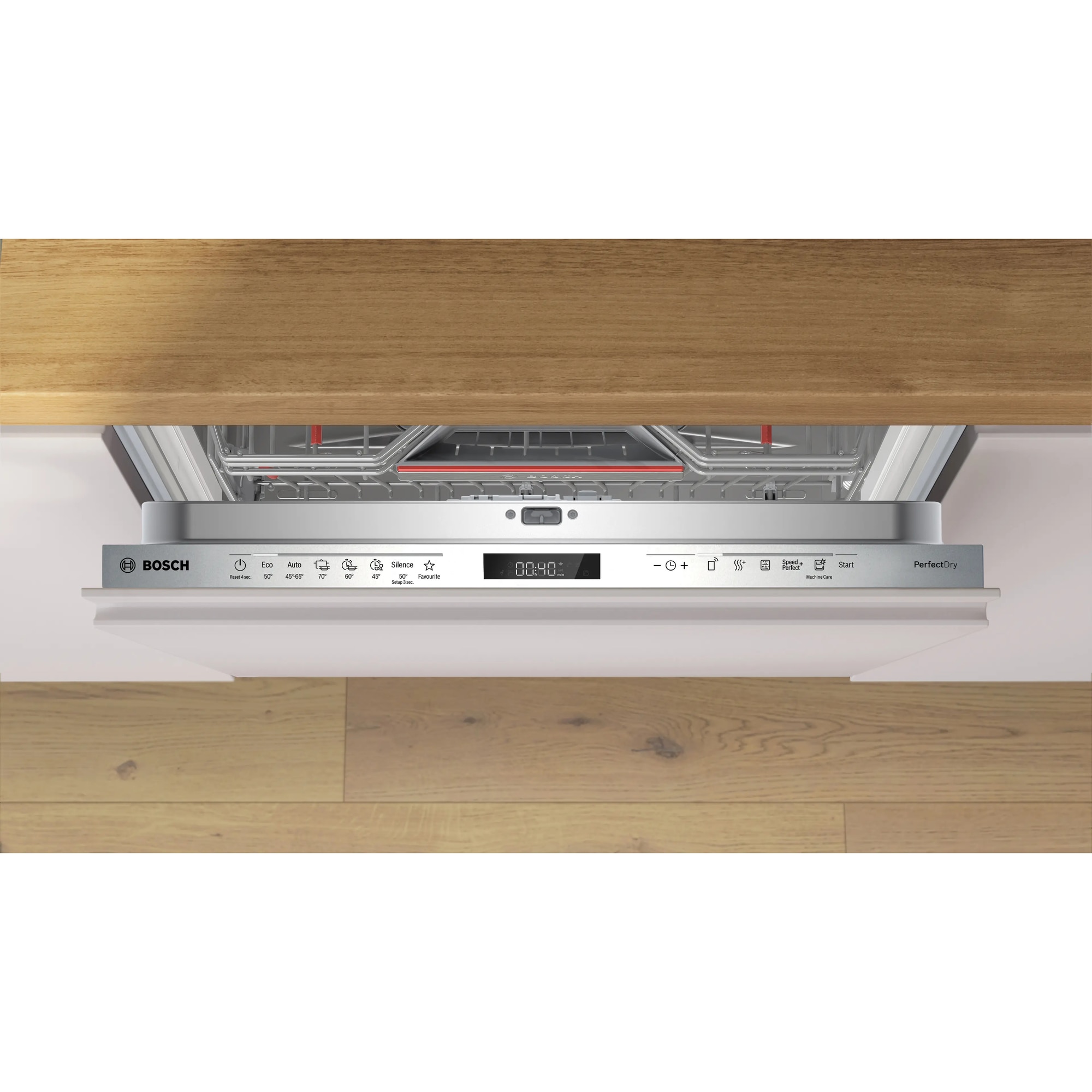 Masina de spalat vase incorporabila Bosch SMH6ZCX24E, 14 seturi, ExtraDry, Home Connect, Hygiene Plus, Silence Pro, EcoSilence Drive, DosageAssist, Touch control, Status light, Clasa B, 60 cm.