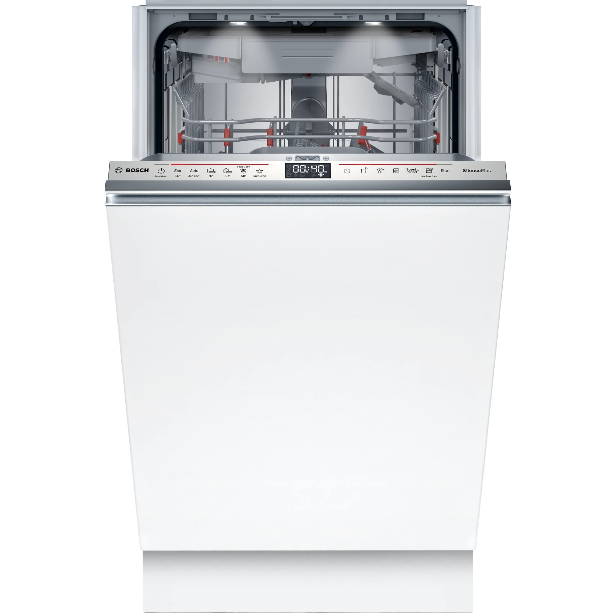 Masina de vase incorporabila Bosch SPV6EMX09E, 10 seturi, 6 programe, Touch control, Home Connect, Time light, Emotion light, EfficientDry, EcoSielence Drive, DosageAssist, Hygiene Plus, Clasa B, 45 cm.