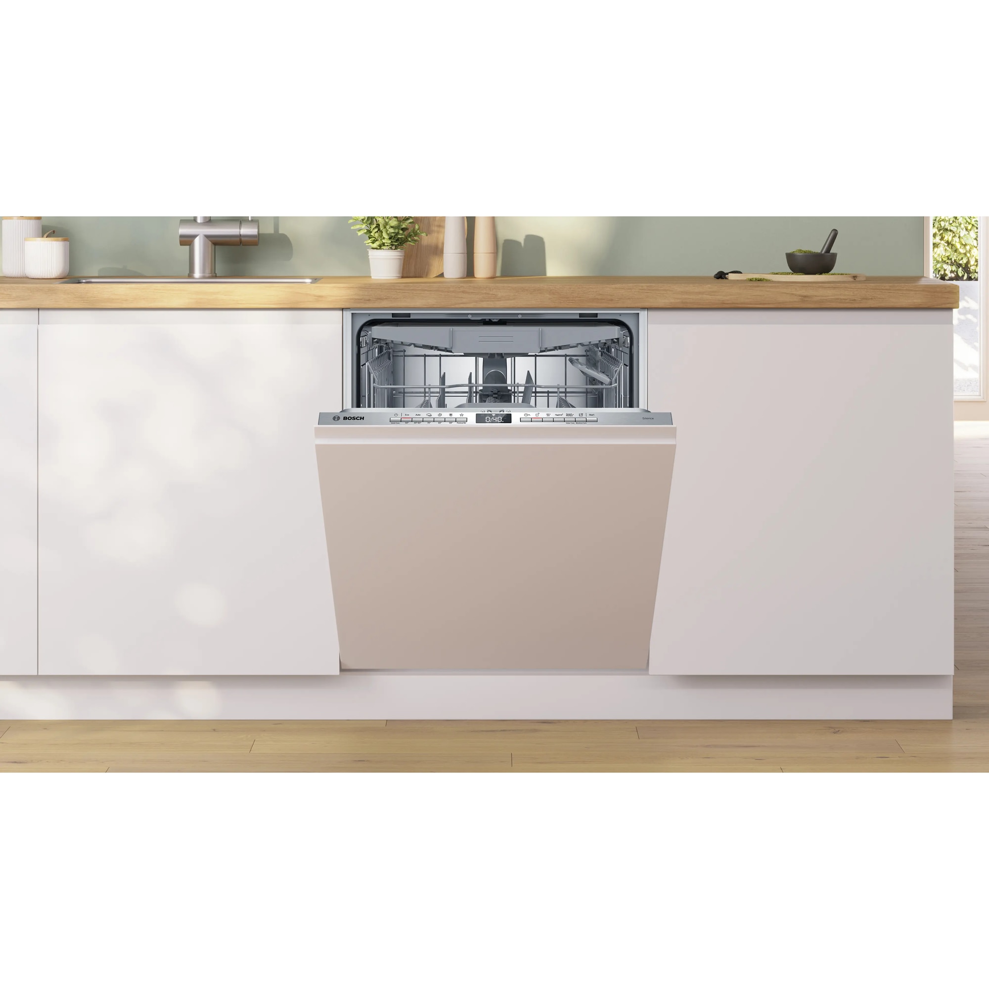 Masina de spalat vase complet incorporabila Bosch Serie 4 SMV4HVX12E, 60cm, 14 seturi, 7 programe, Alb