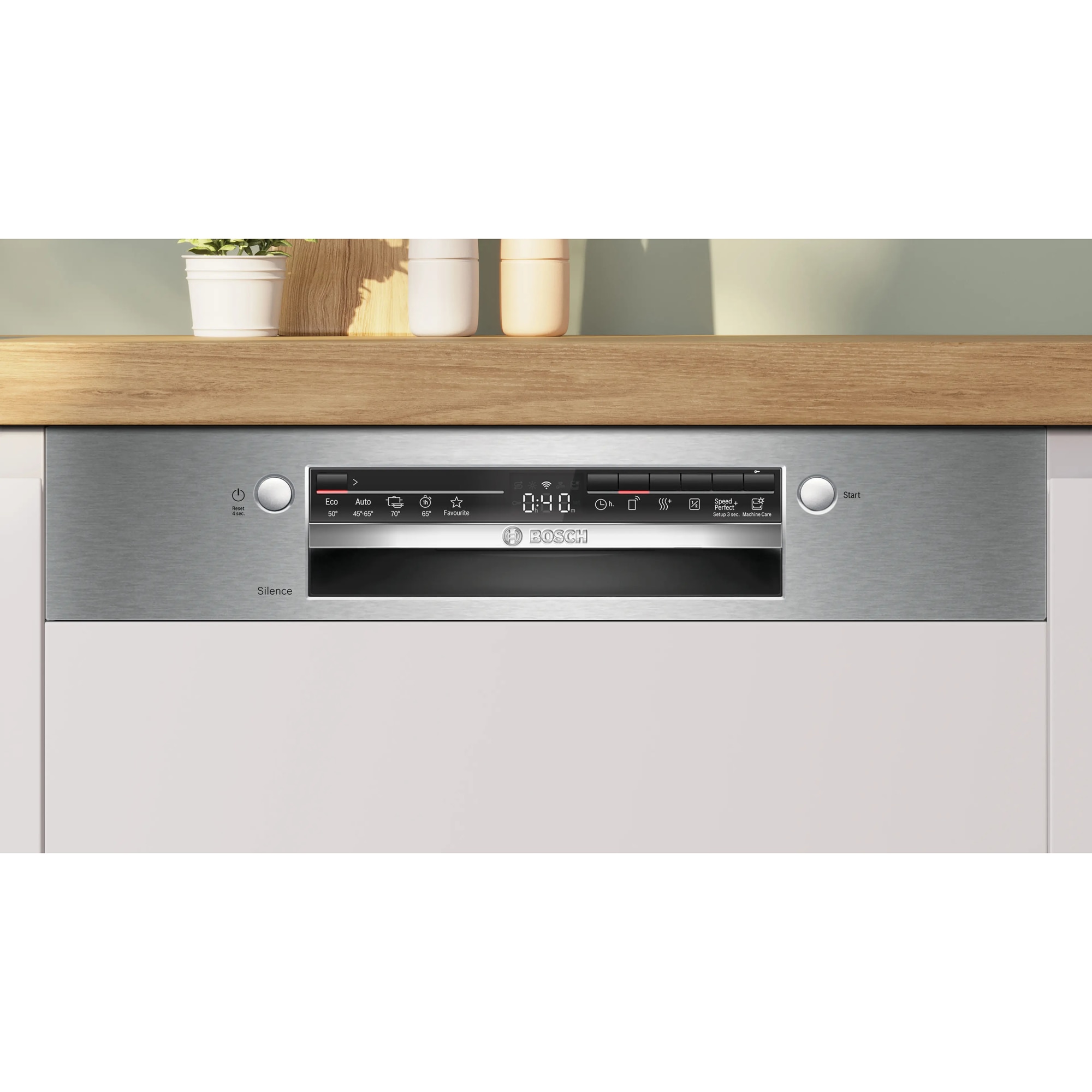 Masina de spalat vase incorporabila Bosch SMI2HTS06E, 13 seturi, 5 programe, Clasa C, 60 cm, EcoSilence Drive, Siguranta copii, Home Connect