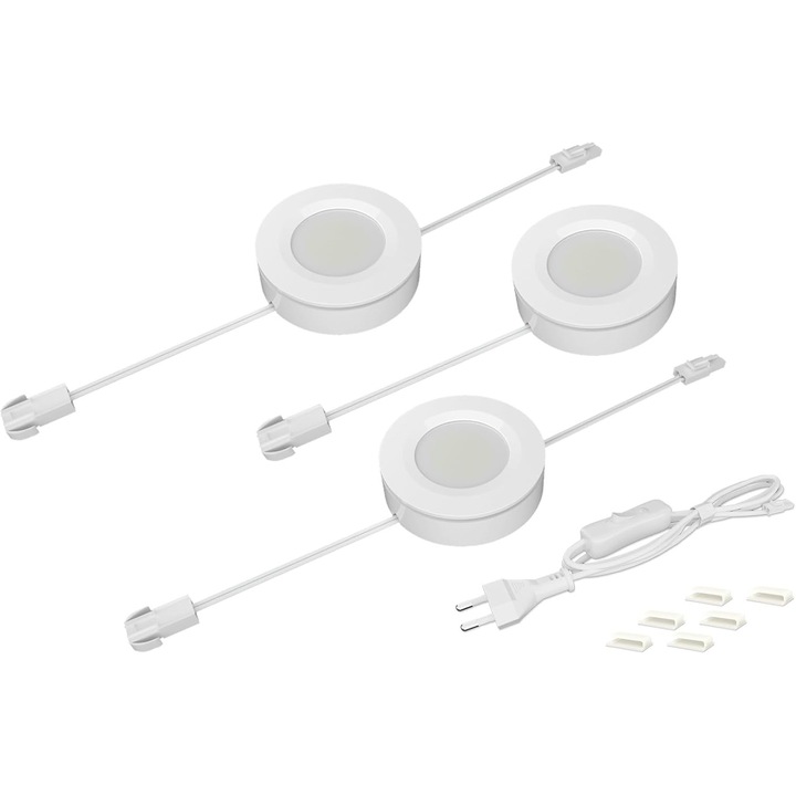 Pachet 3 lampi led pentru bucatarie, 4000k, alb neutru