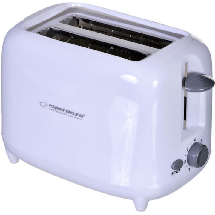 Тостер Esperanza, 2 филии, 600W, бял