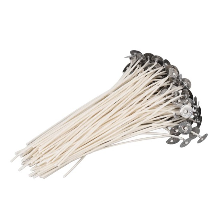Set 20 bucati ftil pentru fabricarea lumanarilor, 10 CM, bumbac cerat, nu scot fum
