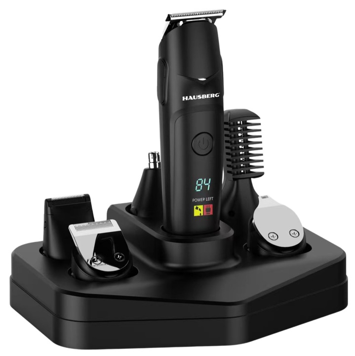 Set Masina De Tuns Cu Accesorii Hausberg HB-97NG Digital 600mAh USB Type-C