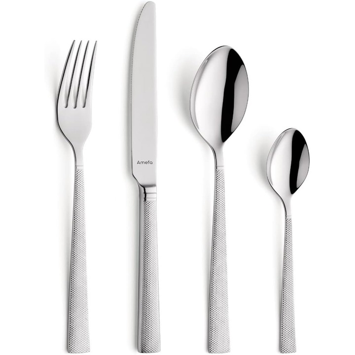 Set Tacamuri AMEFA 16 Piese, Otel Inoxidabil 18/0, Lustruit, Pentru 4 Persoane
