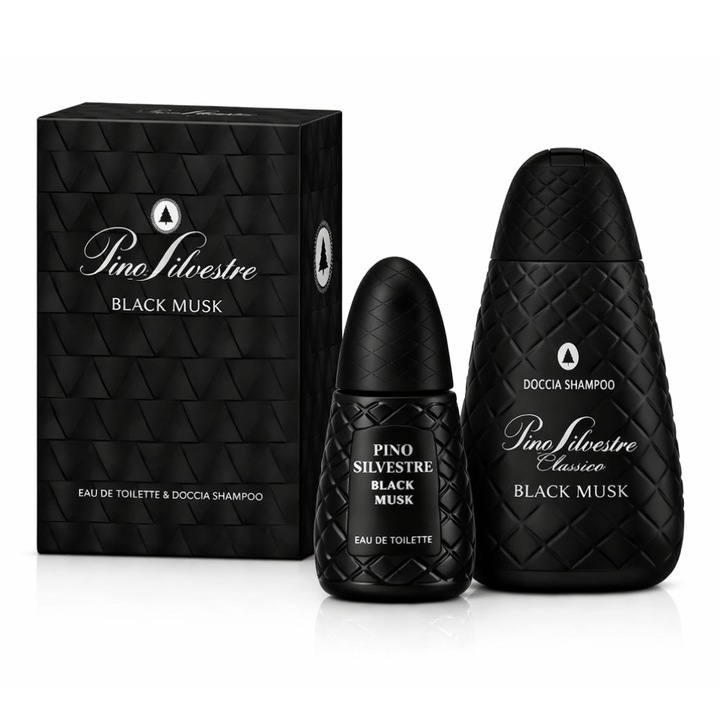 Set cadou bărbați Pino Silvestre Oud Wood - Eau de Toilette 75 ml și Doccia Shampoo 400 ml