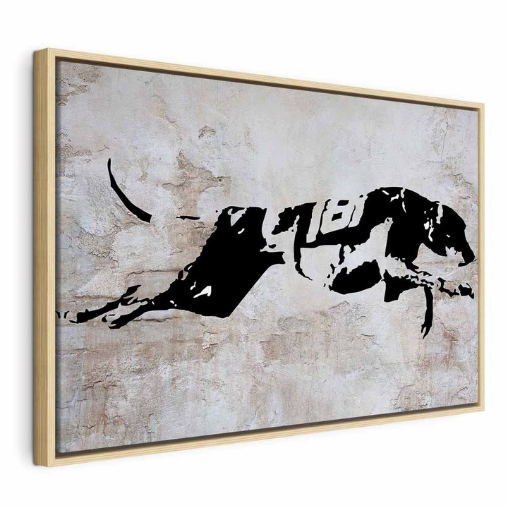 Картина в рамка от естествено дърво - Greyhound Race - 120 x 80 см
