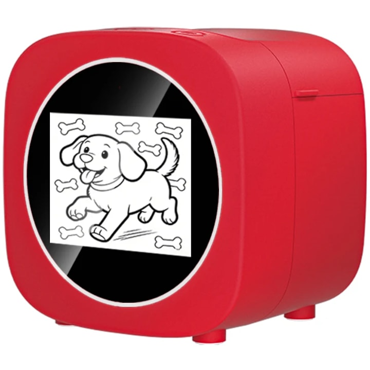 VALA® X16 AI Mini Printer – Imprimanta Termica Portabila Voice-to-Image, Bluetooth, 203 DPI, Ecran 2.4”, 1300mAh, USB-C, Hartie 57x25mm, Rosu