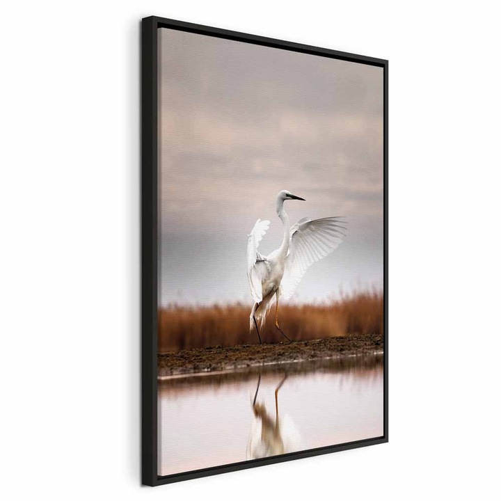 Картина в черна дървена рамка - Есен край езерото - 60 x 90 см