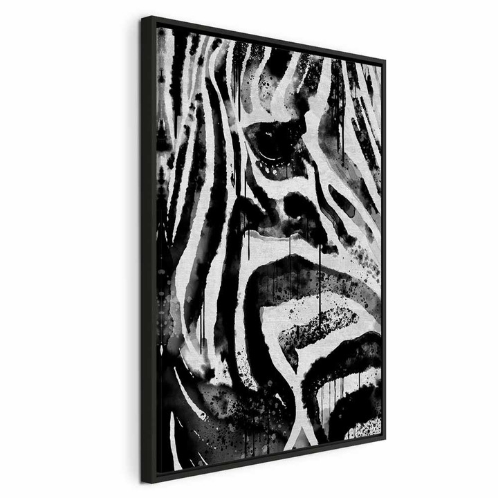 Tablou Intr-un cadru din lemn negru - Striped Nature - 40 x 60 cm