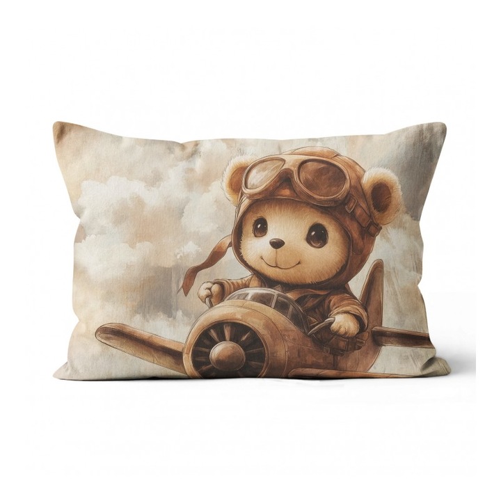 Material textil, Panou de bumbac 40x60 cm Panou lat L: urs pilot, bumbac 100%