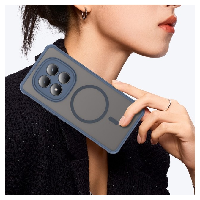 Husa Upzz® Halo Pentru Xiaomi Redmi Note 15 PRO 4G, Protectie Camere si Colturi, Super Rezistenta, Albastru Navy